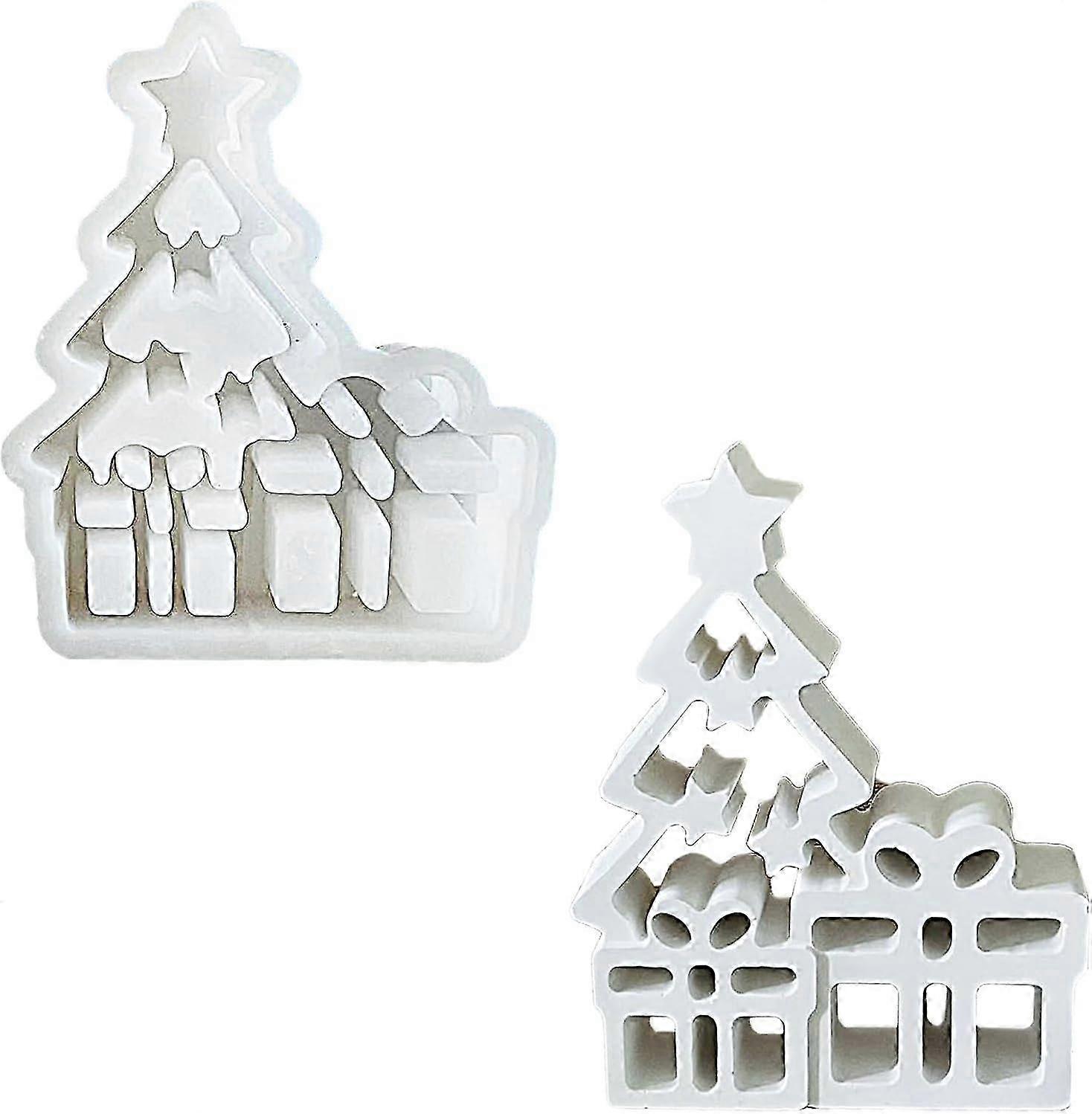 クリスマスシリコーンモールド、エポキシ樹脂モールド、DIYクリスマスデコレーション用3D鋳造モールド、ギフト、キャンドルホルダー、クラフト