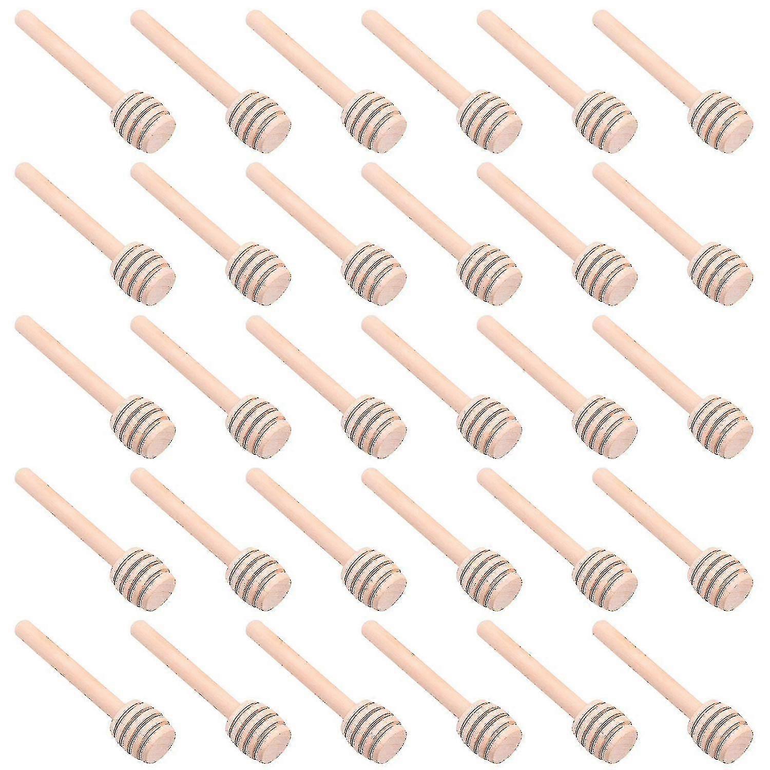 30 Pcs Mini Wood Honey Dipper Sticks, 3 Inch Server For Honey Jar Dispense Drizzle Honey Hk