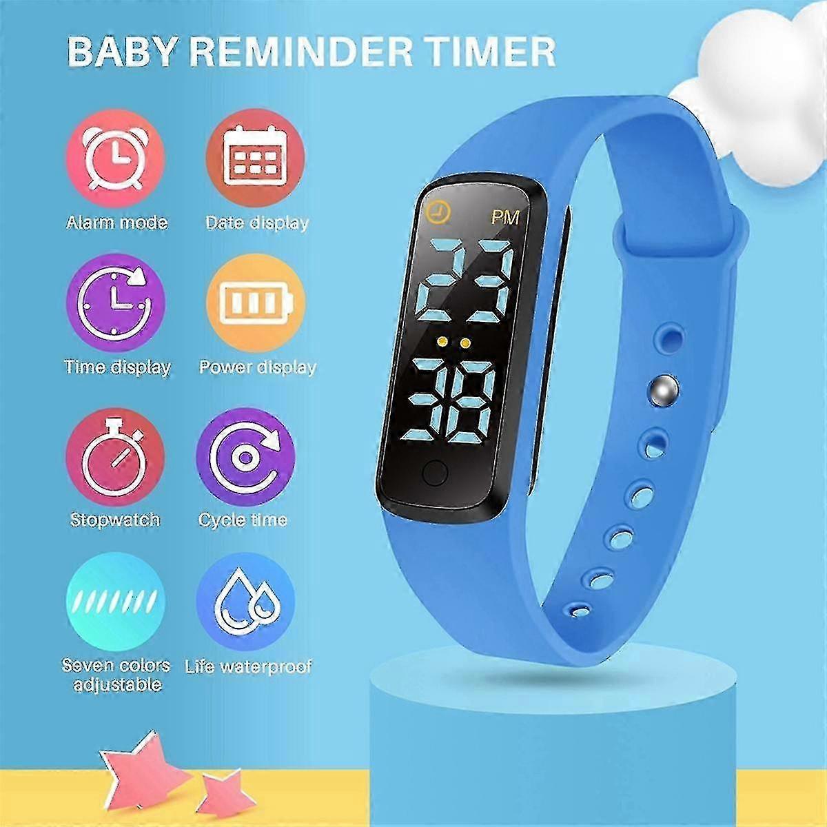 Orologio per l'addestramento al vasino Resistente all'acqua Timer di promemoria per bambini Trainer per orinatoio per display a LED per bambini 9 Loop Song