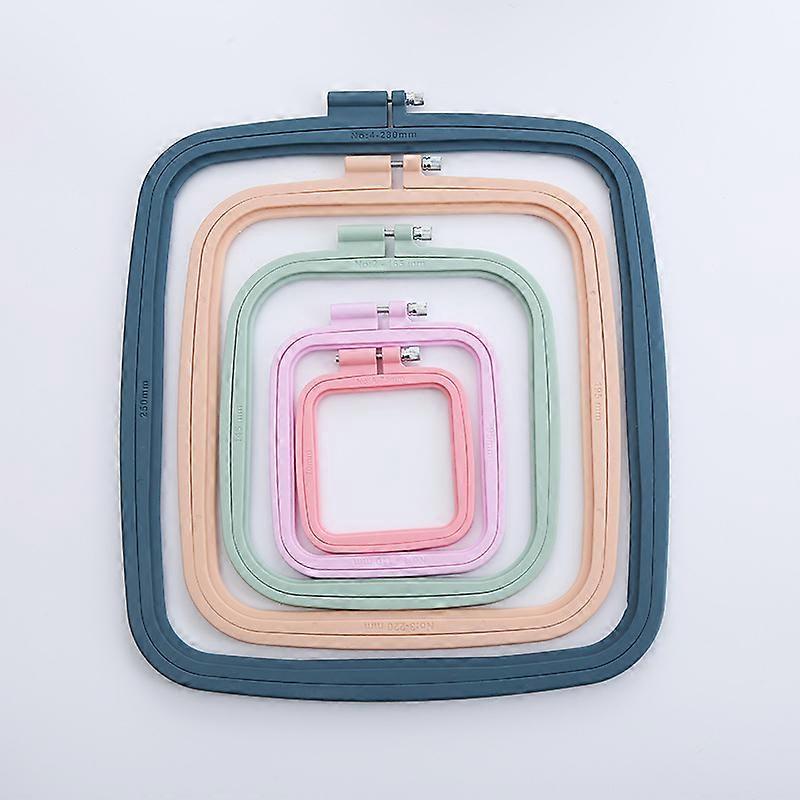 5 Pack Rectangle Square Embroidery Hoops for Cross Stitch Handy Sewing Tool (Multicolor)