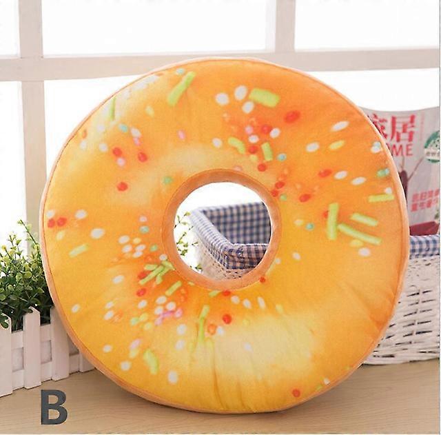 1pc 3D Donut Plush Cushion Round Cake Pillow Sofa Seat Cushion Kids Toy Home Decor Wedding Cushion C