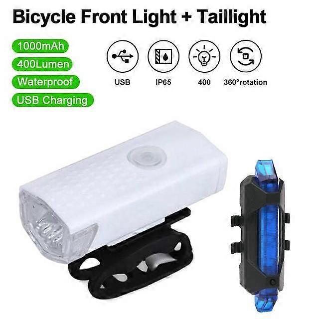 Bicycle Parts Bicycle Front Light Rechargeable Waterproof Cycling Flashlight MTB Bike Headlight Taillight Lantern Safety Warning Lights Lamp