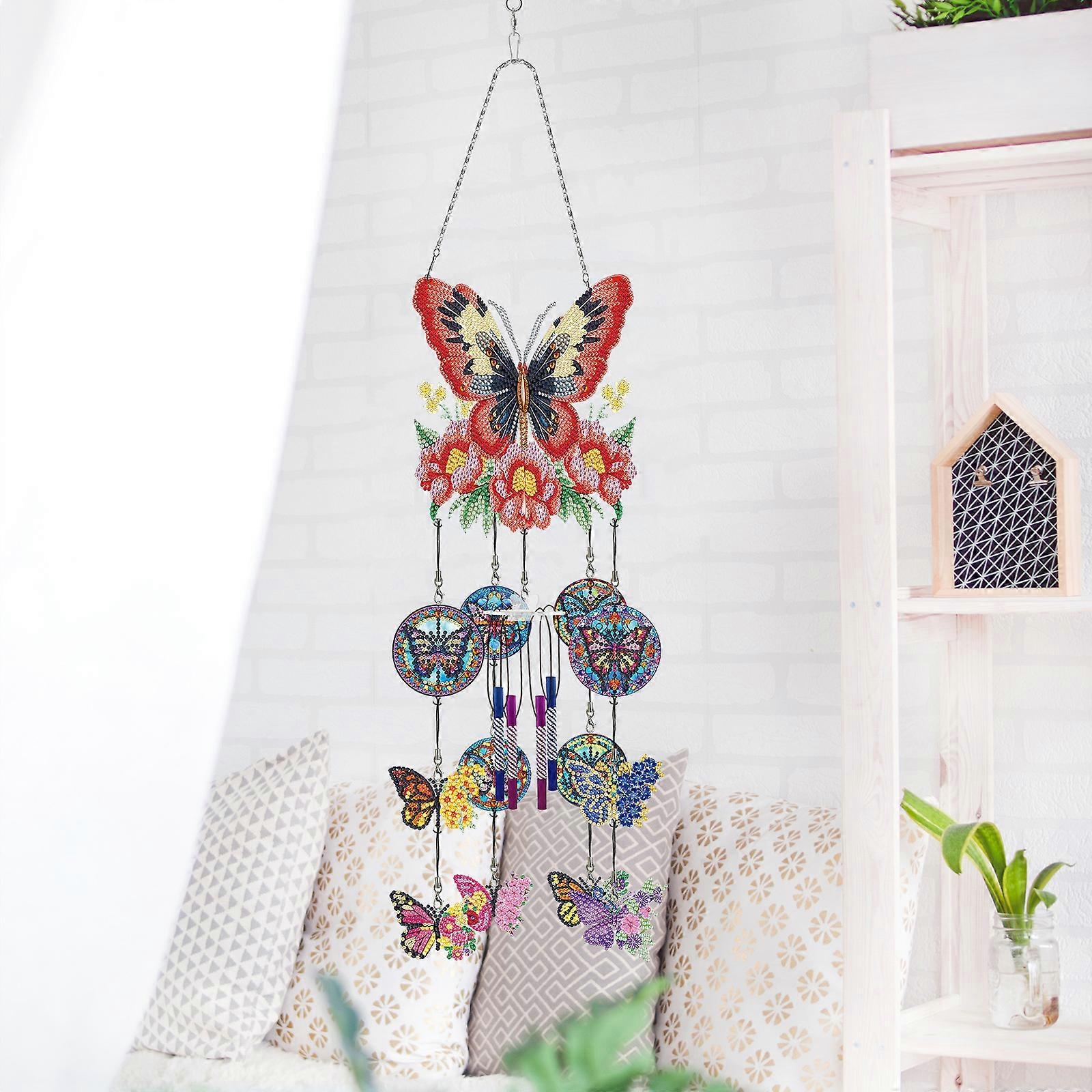 Handmade diy dot drill wind chime pendant spring creative design three-dimensional wind chime decorative butterfly