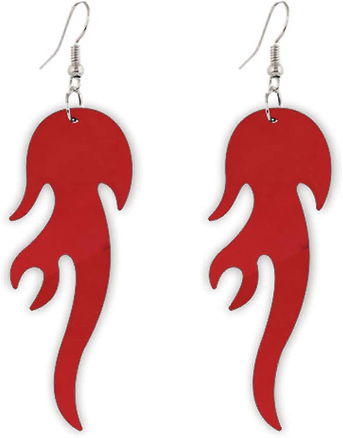 誇張されたアクリル幾何学的な炎のイヤリング軽量でユニークな火の形をしたダングルドロップイヤリング女性のための女の子のパーティーステートメントジュエリーギフト