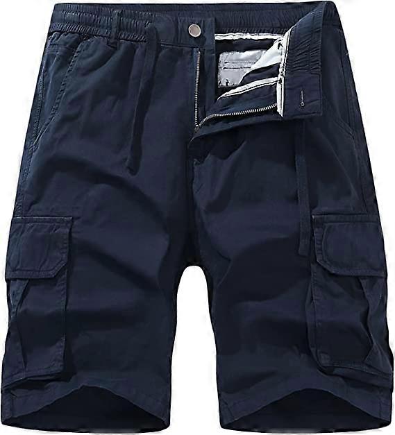 Shorts Men Men's Cargo Shorts Plus Size Elastic Waist Drawstring Cargo Short Pants Lightweight Zipper Button Multi
