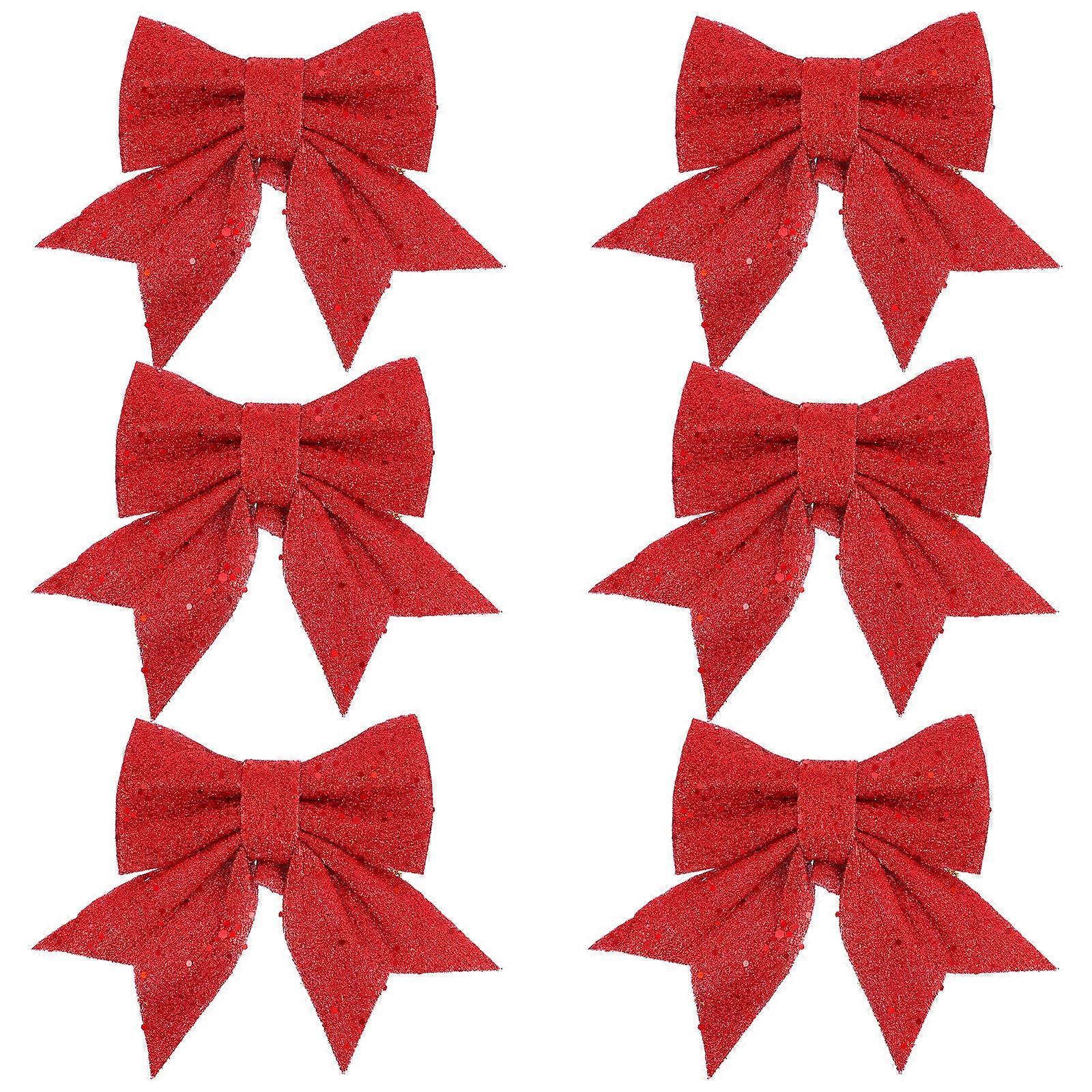 6 st fina rosett julgransprydnader julgranshängen juldekorationer