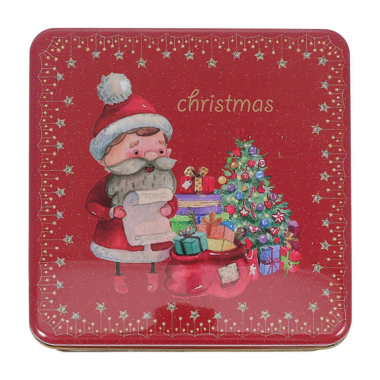 1Pc Xmas Candy Box Decorative Candy Case Candy Container Gift Iron Box