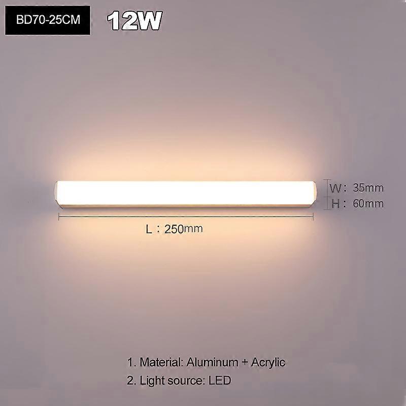 Modern Simplicity Fashion Led Wall Lamp Mirror Moisture Proof Anti-Fog Lighting Fixture Indoor Bathroom Bedroom Acrylic Sconces