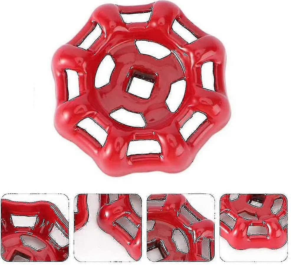 Cast Iron Outside Faucet Round Wheel Handle Hose Bib Handle Water Spigot Handle Square Size: 8x8mm; Outer Diameter: 78mm Red