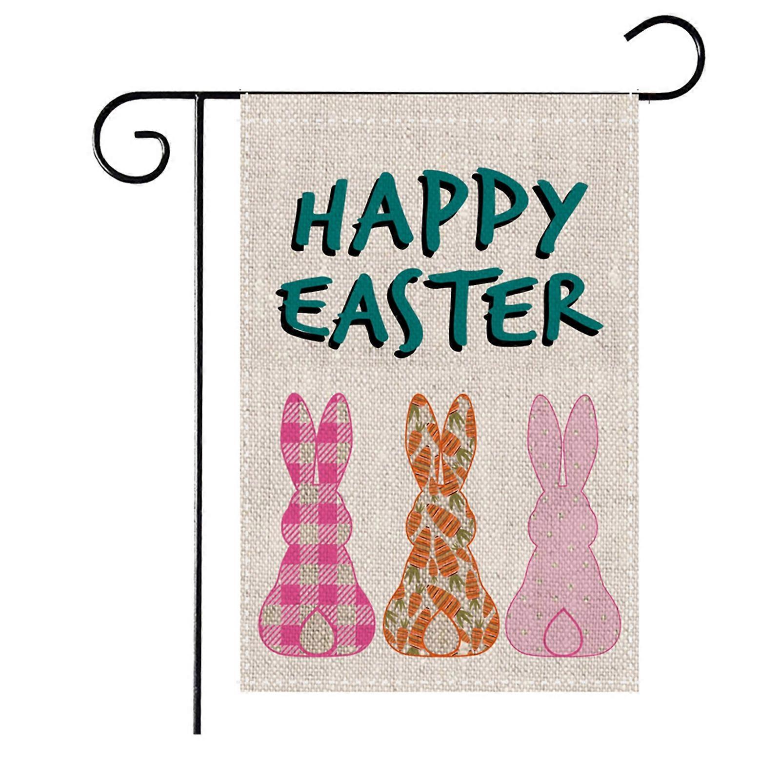 Festivalul de Paște Flag Exquisite Pattern Wear Resistant Non-Fading Lavable UV-Resistant Decorative Linen Easter Double-Sided Printed Welcome Flag Decor