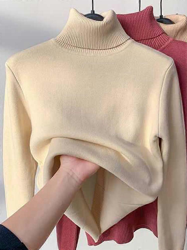 Upgrade Damen Rollkragenpullover Winterpullover elegant dick warm weiblich Strickpullover locker
