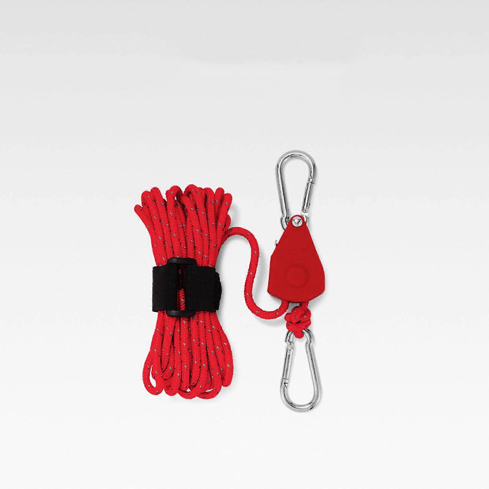 Portable Adjustable Fix Camping Rope, 4/5M Windproof Rope for Adjusting The Pulley, Tent High Strength Fast Release Pulley Camping Rope for Tent Tarp,