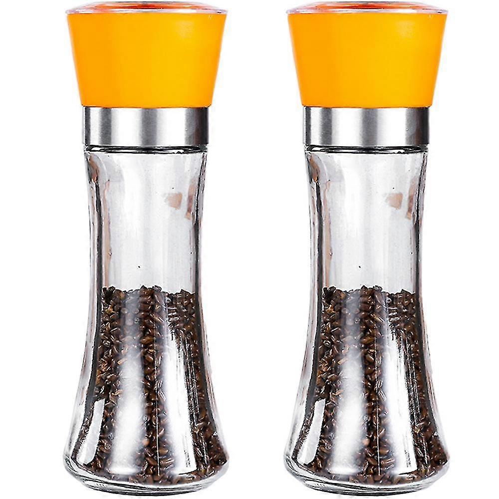 Pepper And Salt Grinder Set Of 2-refillable Coarseness Adjustable