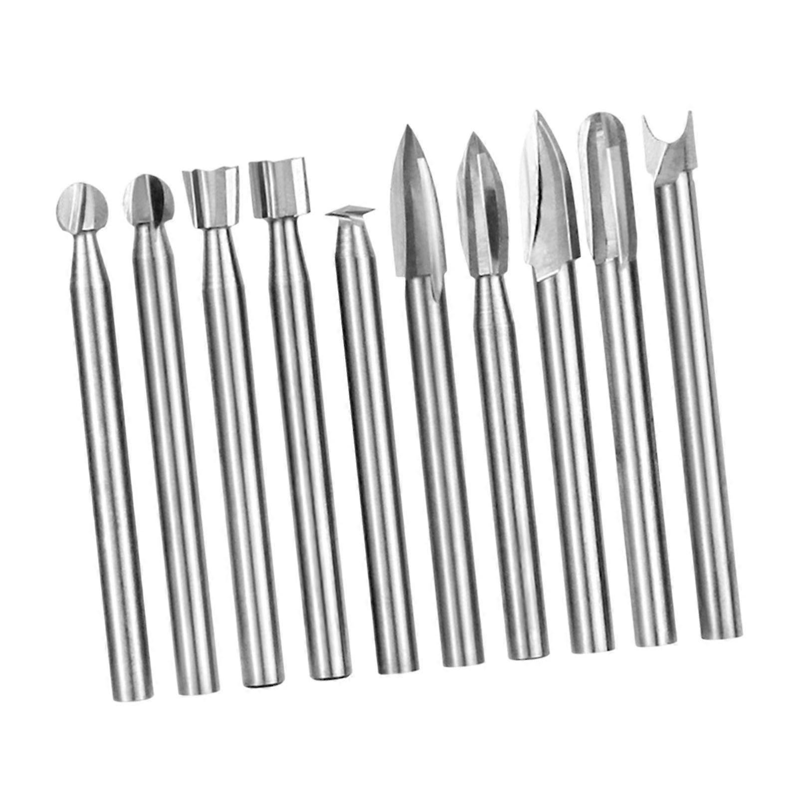 10 Pieces Wood Carving Bit for Rotary Tools Versatile Model Making Engraving
