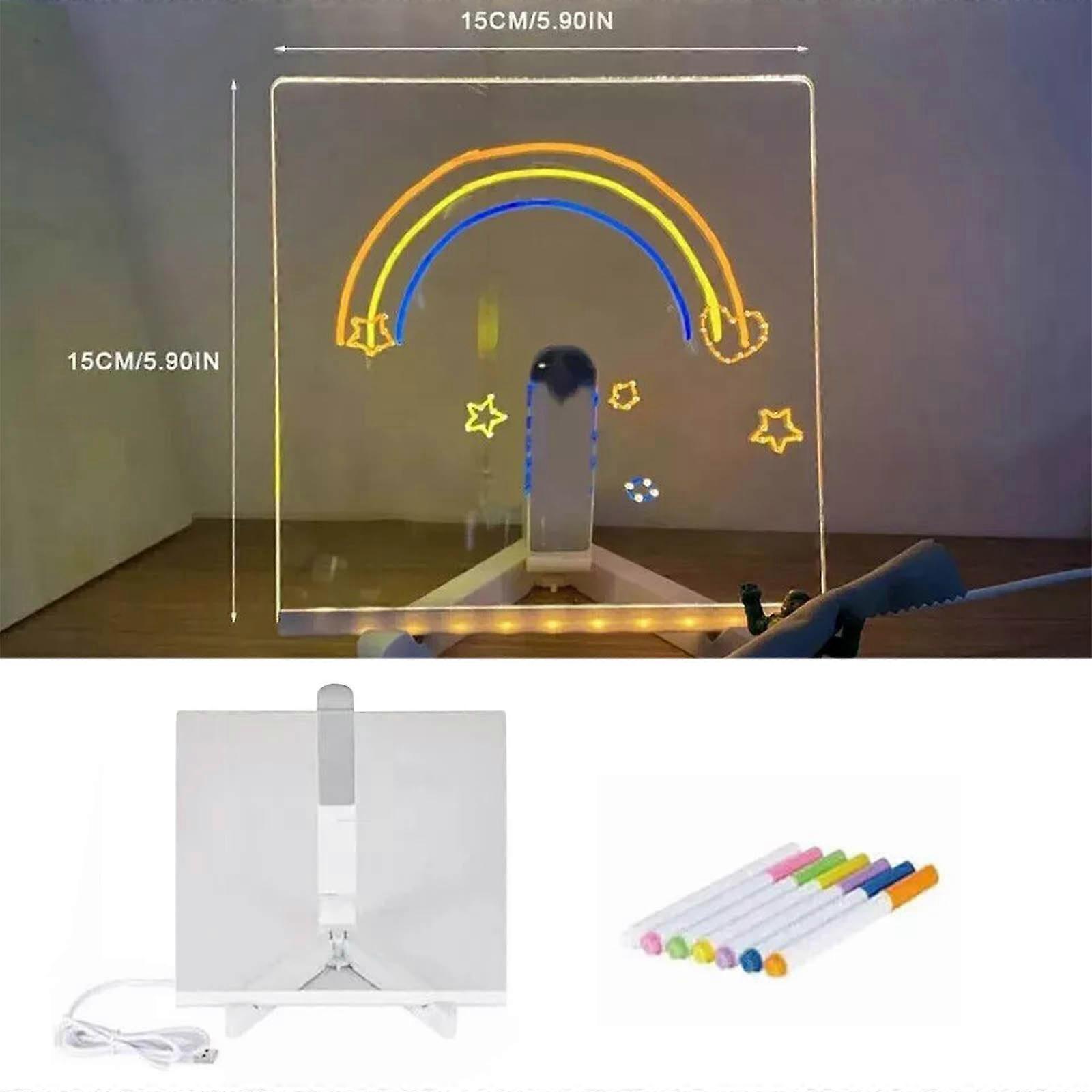 LED Note Board with Colors Glowing Acrylic Message Marker Board, Dry Erase Board Hot