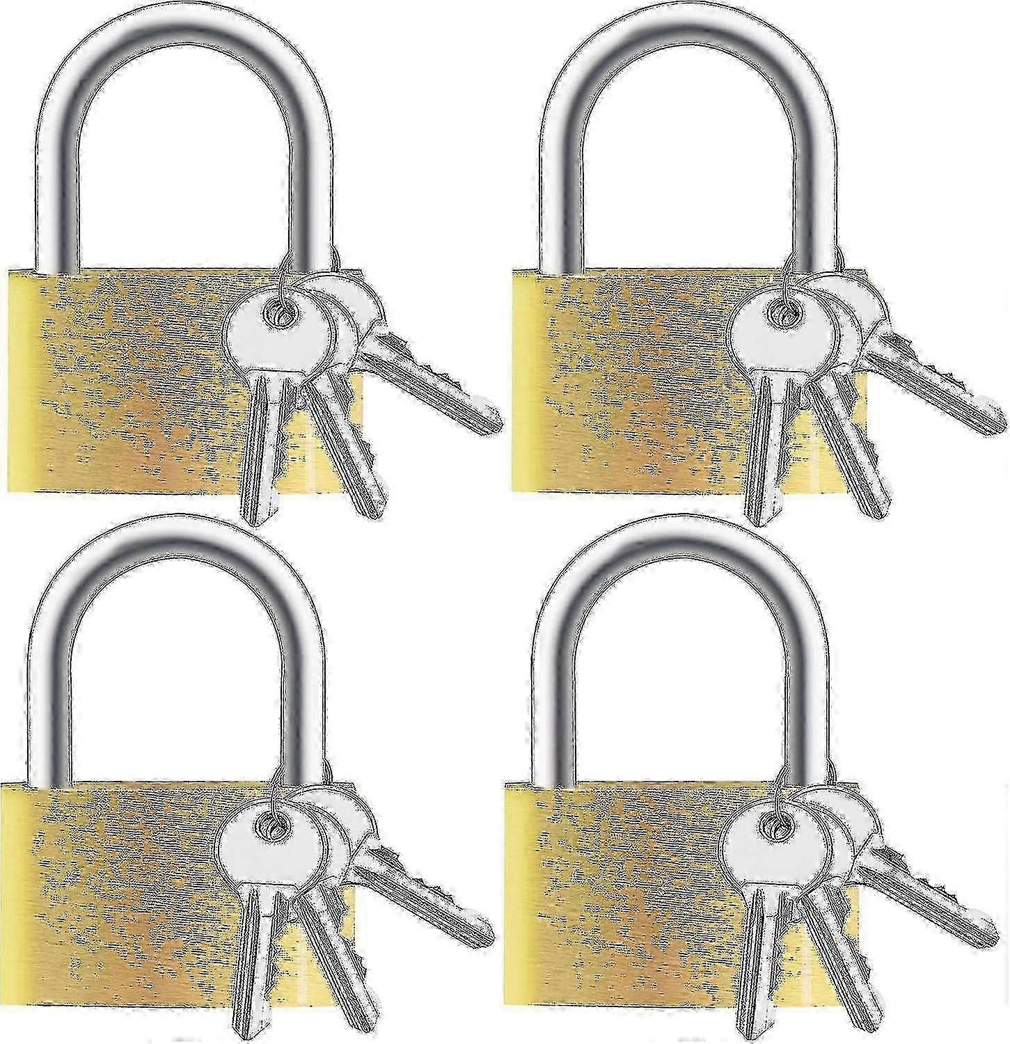 4pcs Small Solid Brass Keyed Padlocks With Same Key zy