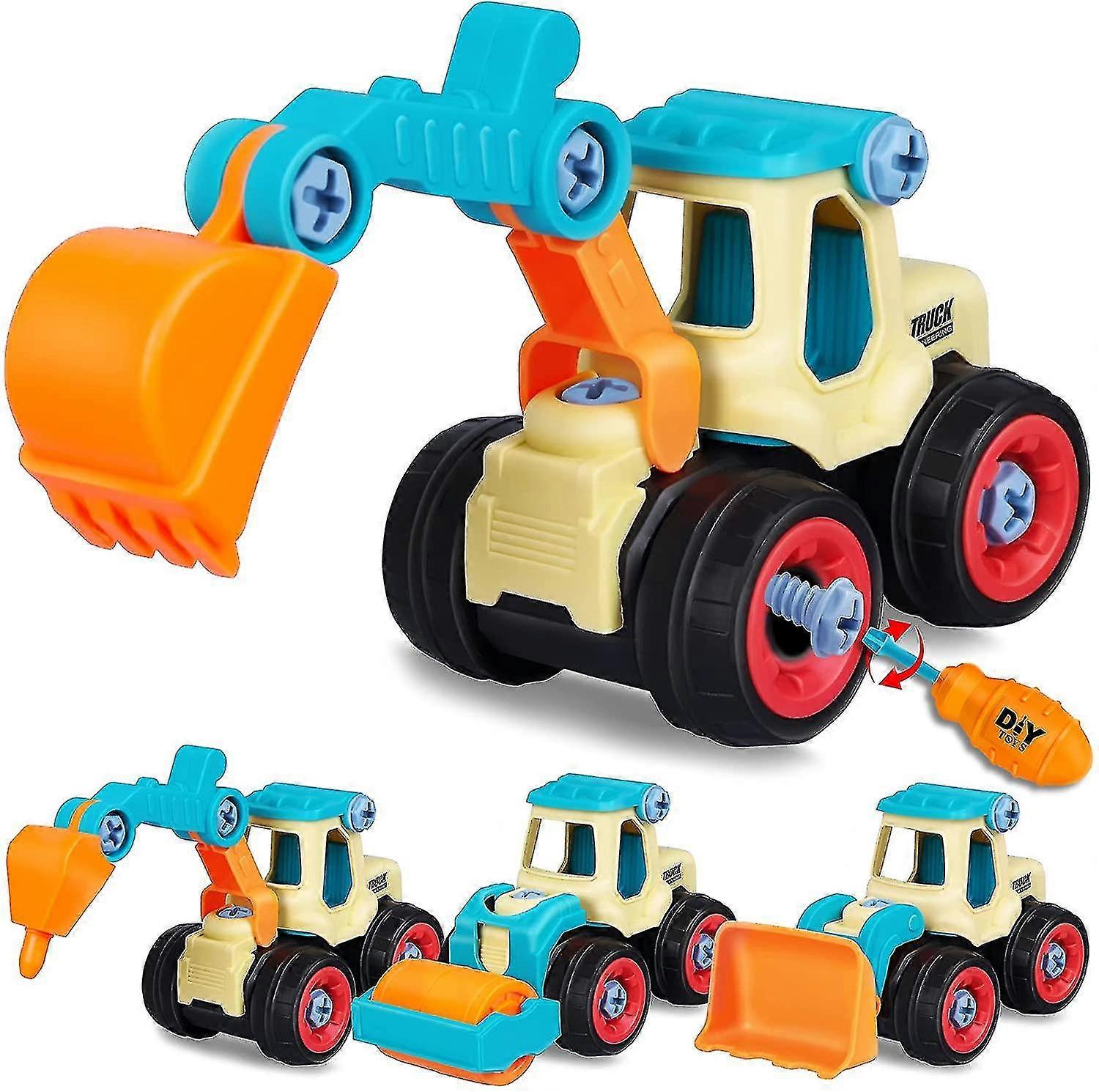 4 Pack Take Apart Truck Car Toys