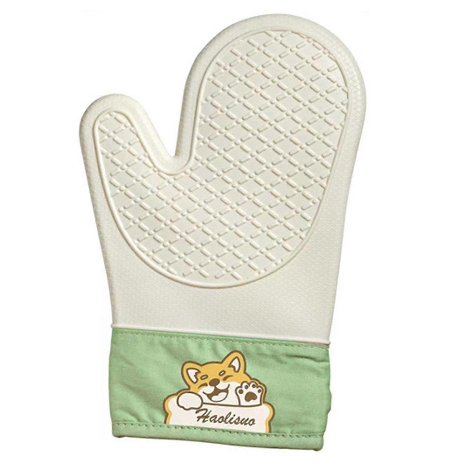 1Pc Non-Slip Silicone Insulation Gloves Thickened Double-layer High-Temperature Resistant Baking