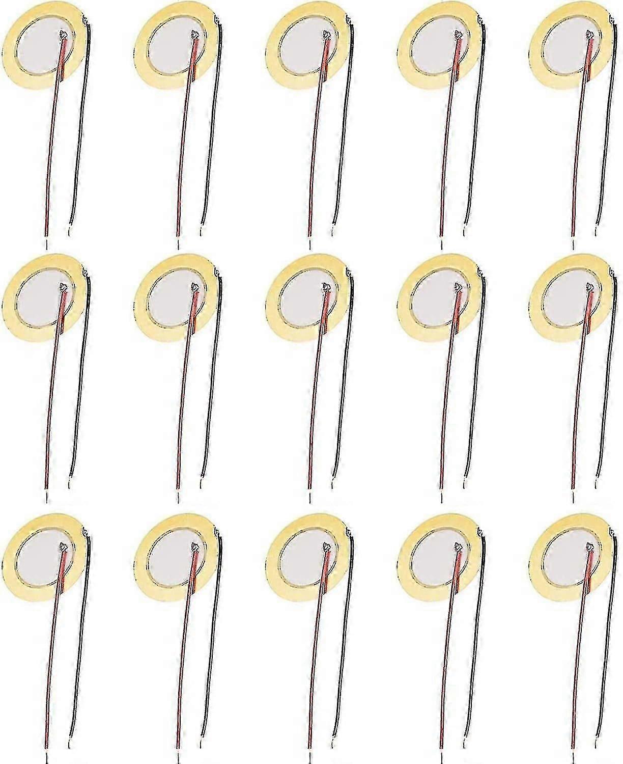 15pcs Elements Buzzer, 27mm Piezo Element, Acoustic Pickup Piezo Disc Element Sensor Piezo Discs Piezo Discs With Acoustic Pickup