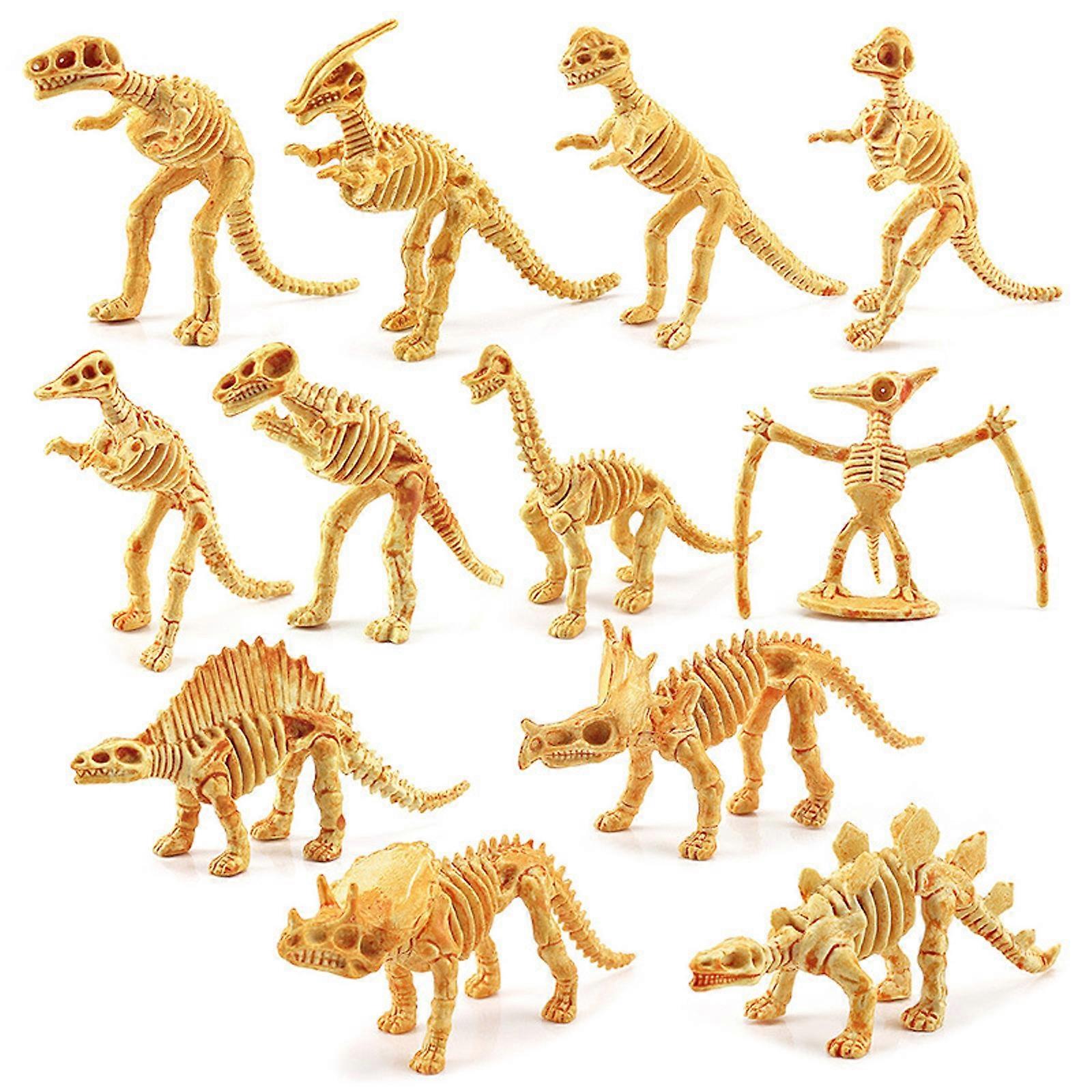 12 Sets Of Colorful Simulation Dinosaur Suit Model Ornaments(Toy Playsets)
