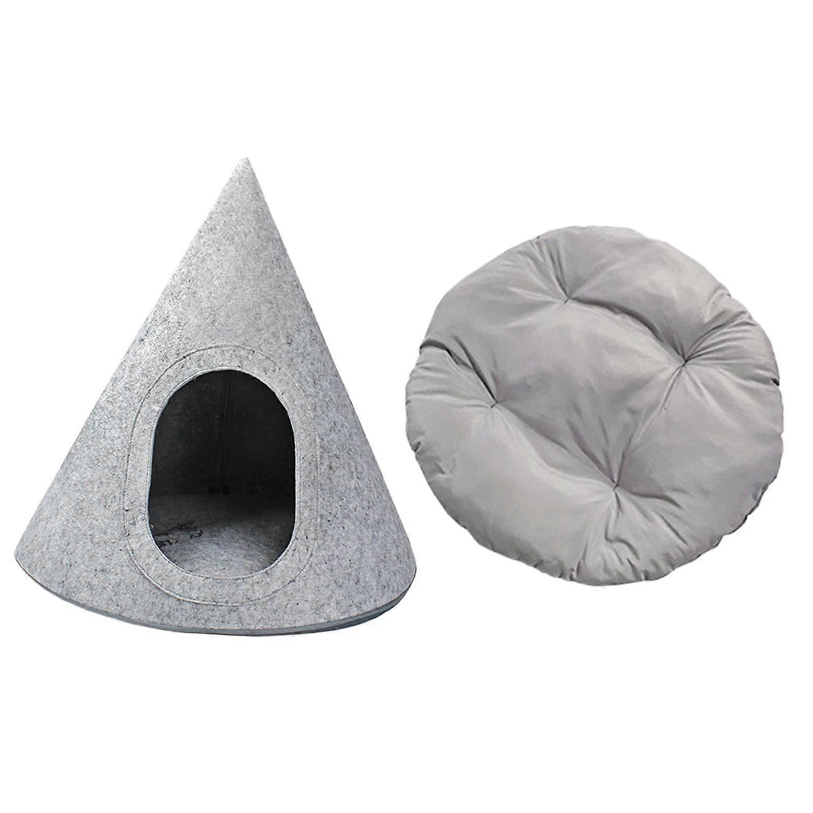 Felt Cat Nest Washable Pets Supplies Hideaway with Cushion Covered Cat House