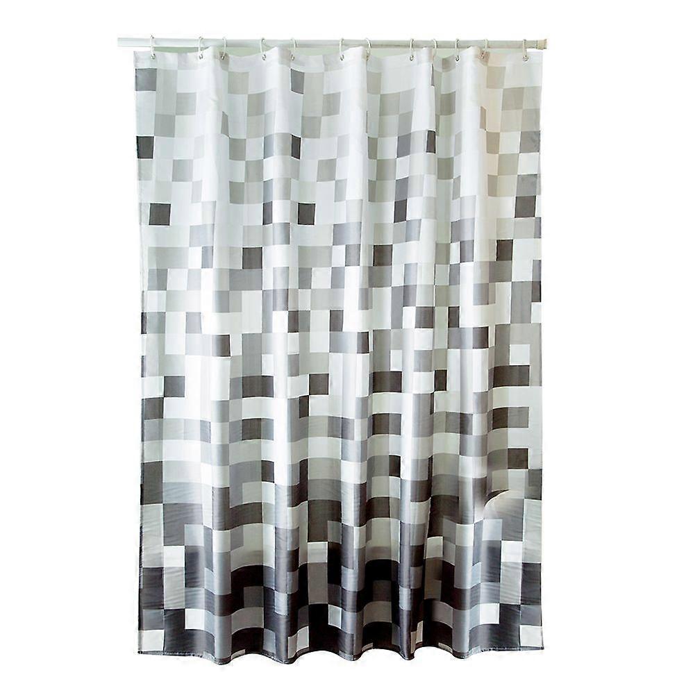 Durable Waterproof Mildew proof Lightproof Bathroom Curtain with Hooks(2#)
