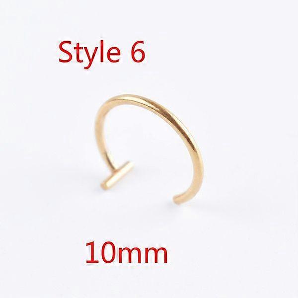 Lip Ring Titanium Steel Nose Ring Mouth Ring Fake Piercing 10mm