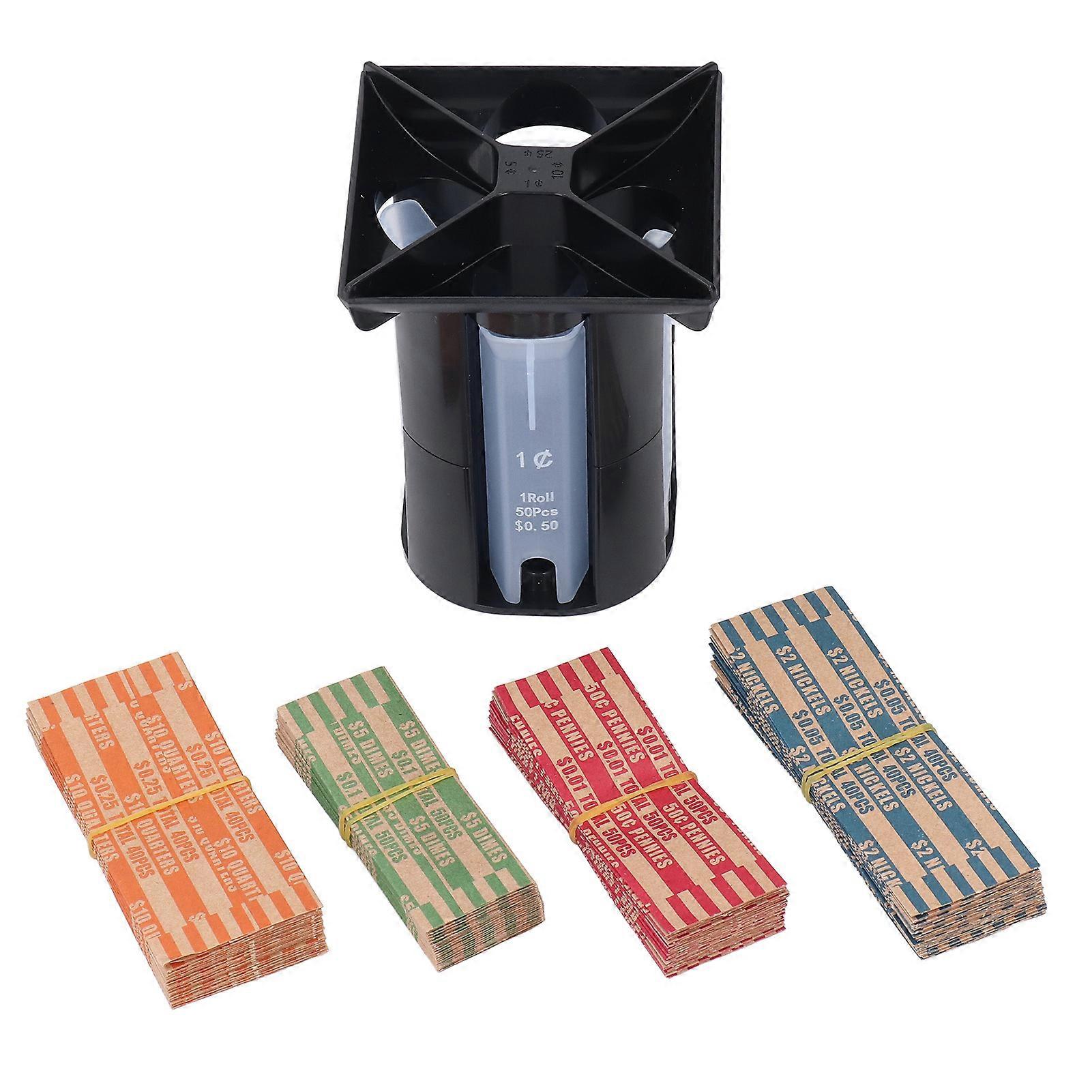 USD Coin Sorter Accurate 4 in 1 Coin Roller Change Counter Machine for 0.01 0.05 0.1 0.25 Dollars