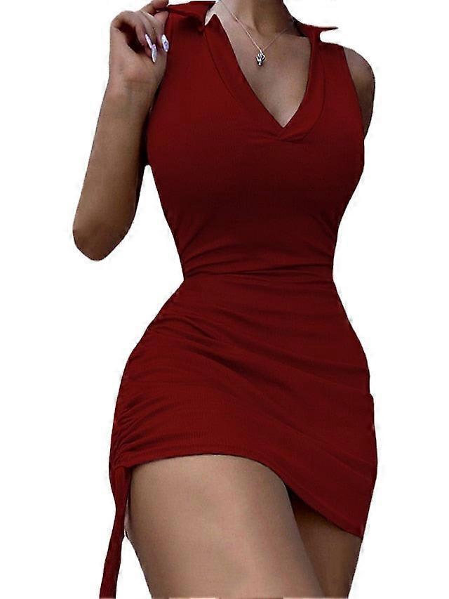 Abito senza maniche con lacci a V con scollo a V da donna alla moda