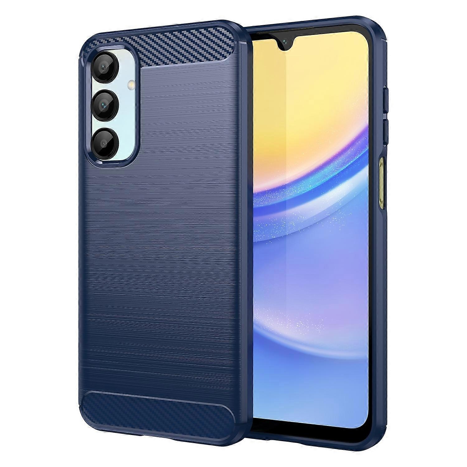 For Samsung Galaxy A56 / A36 Carbon Brushed Design TPU Case Blue