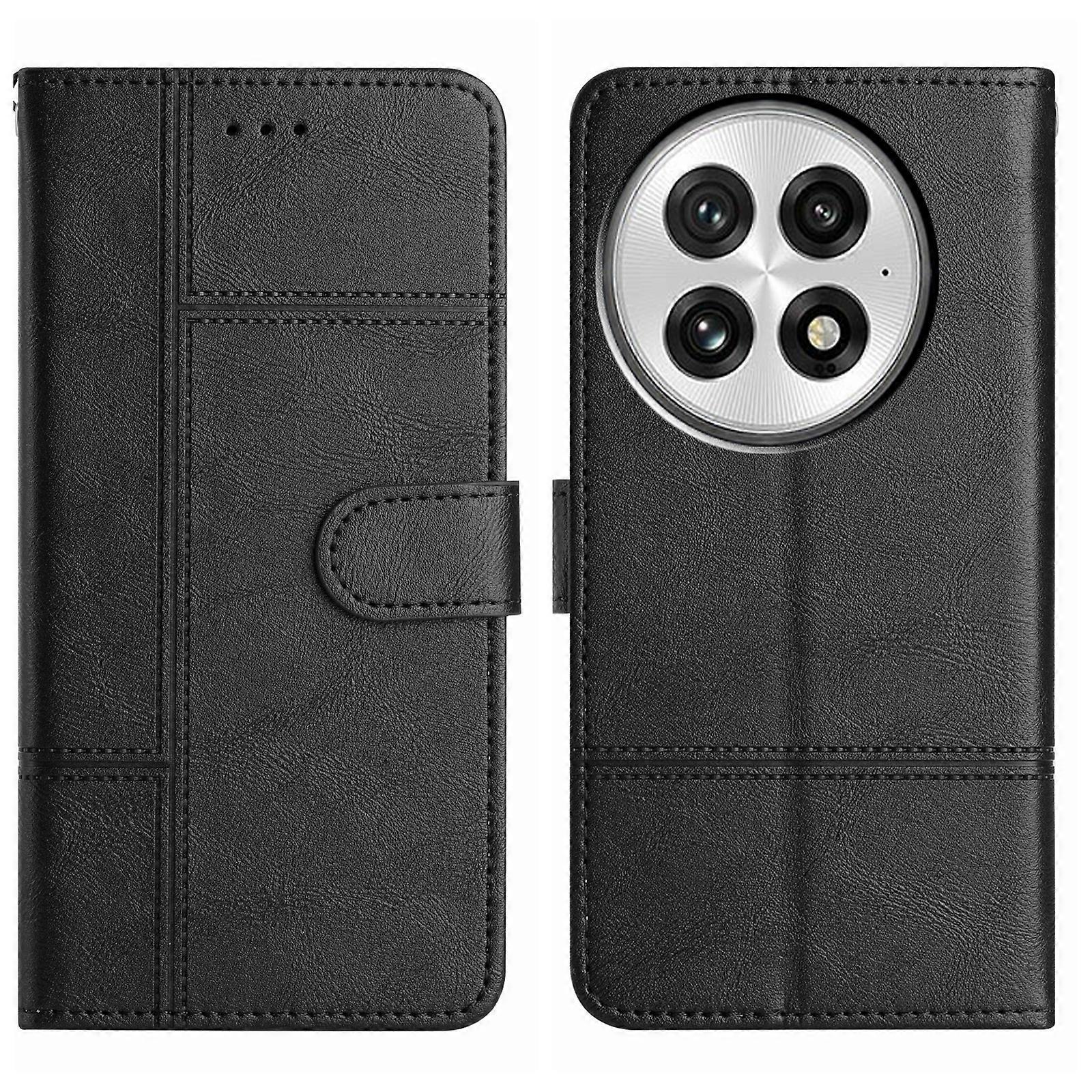 Cowhide Texture Stitching Leather Phone Case