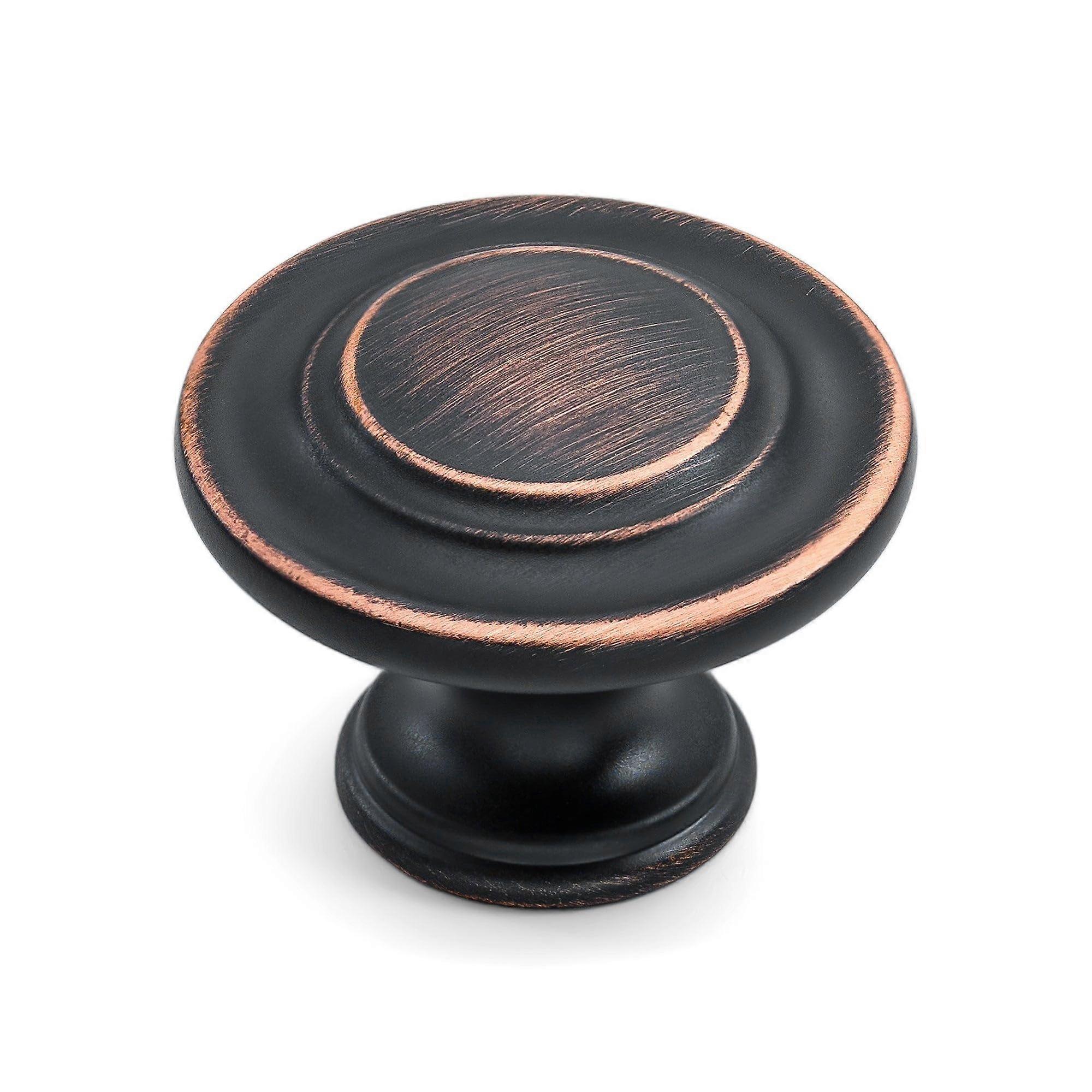 Paquet de 20 boutons d’armoire en bronze huilé, poignées de tiroir de 1,32 pouce pour commodes et meubles, quincaillerie en métal durable