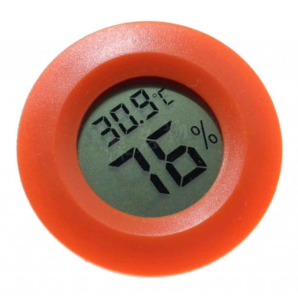 Round Digital Thermometer Humidity,LCD Display For Reptile Tank Red