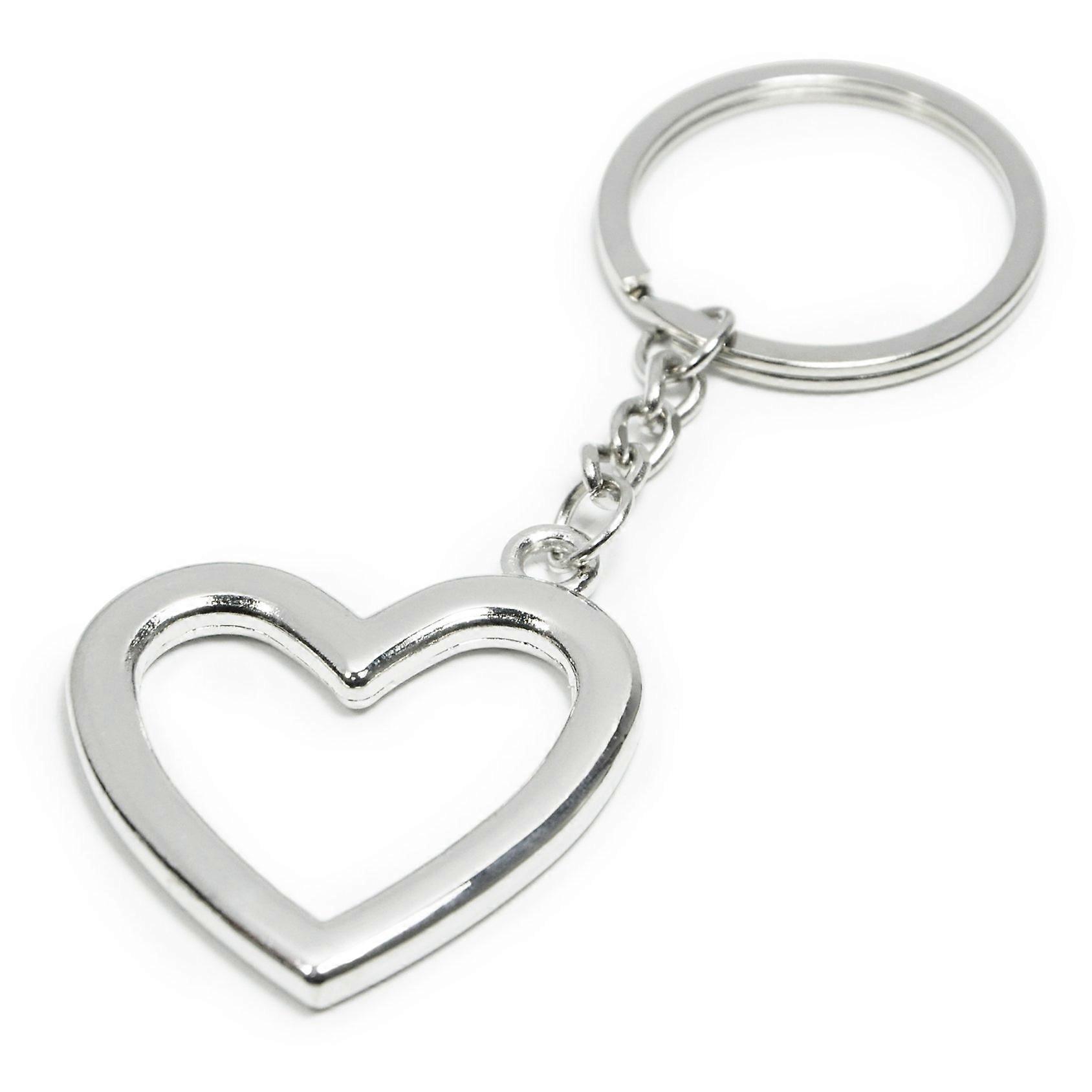 Lucky Key Chain Heart-Shaped Metal Keyring with Colorful Enamel Finish and Durable Design for Everyday Use