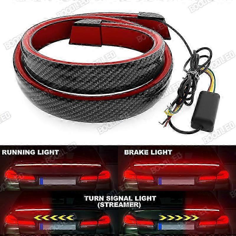 130cm Flexible Car Tail Light Led Strip Kits Rear Cover Red Brake Stop Turn Signal Running Lamp Waterproof Dc12v.motor Vehicle Lighting