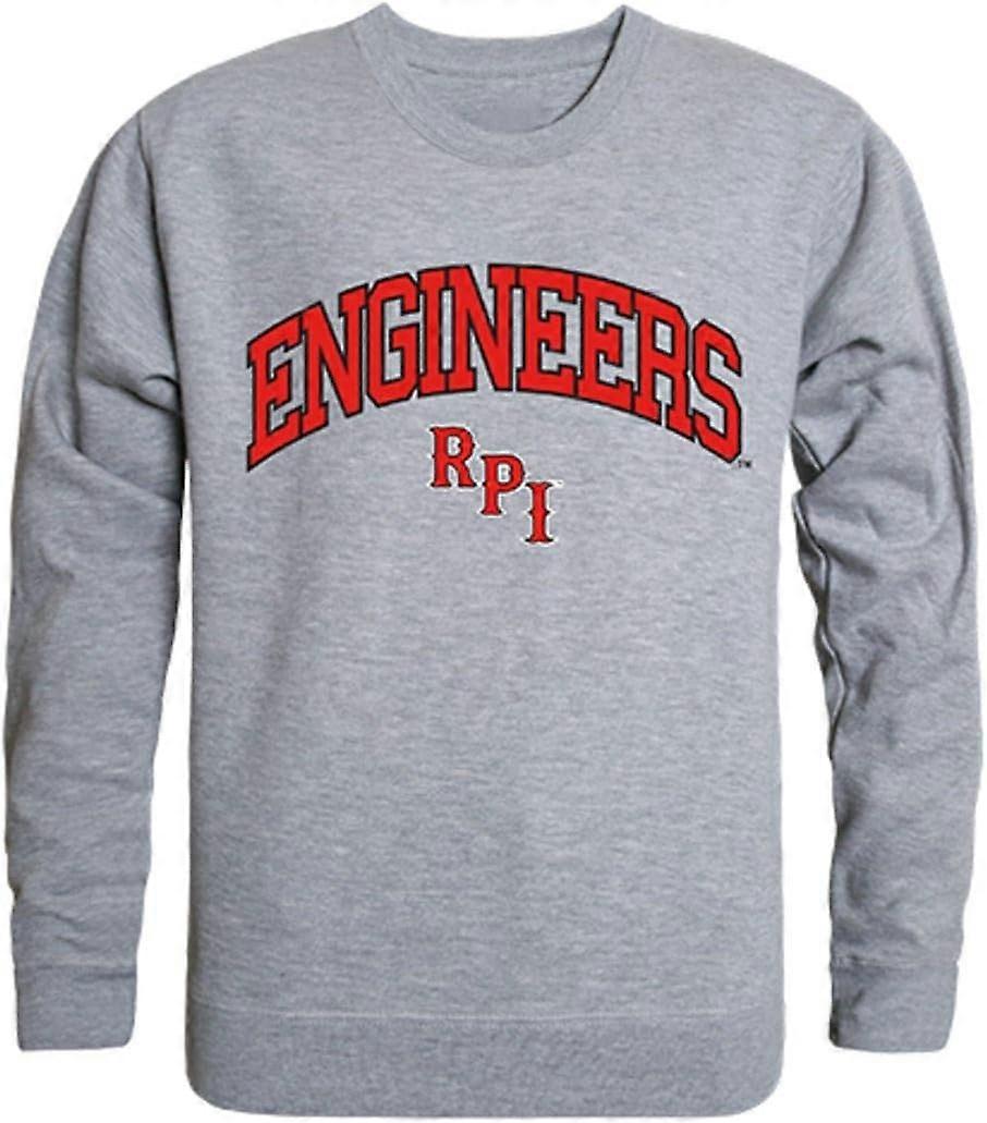 RPI Rensselaer Polytechnic Institute Campus Felpa Girocollo Pullover Grigio Melange