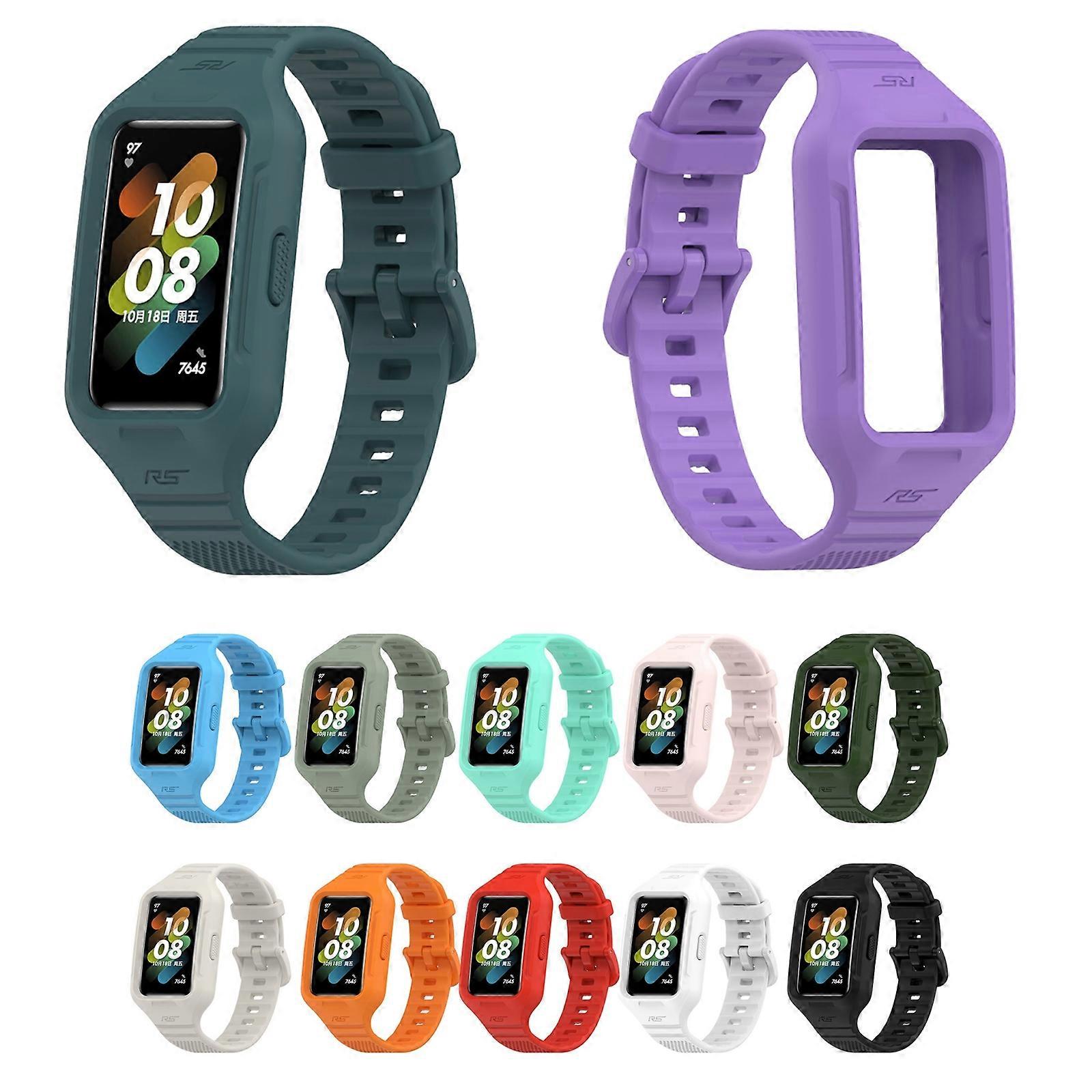 For Honor Band 6 Solid Color Silicone Integrated Watch Band