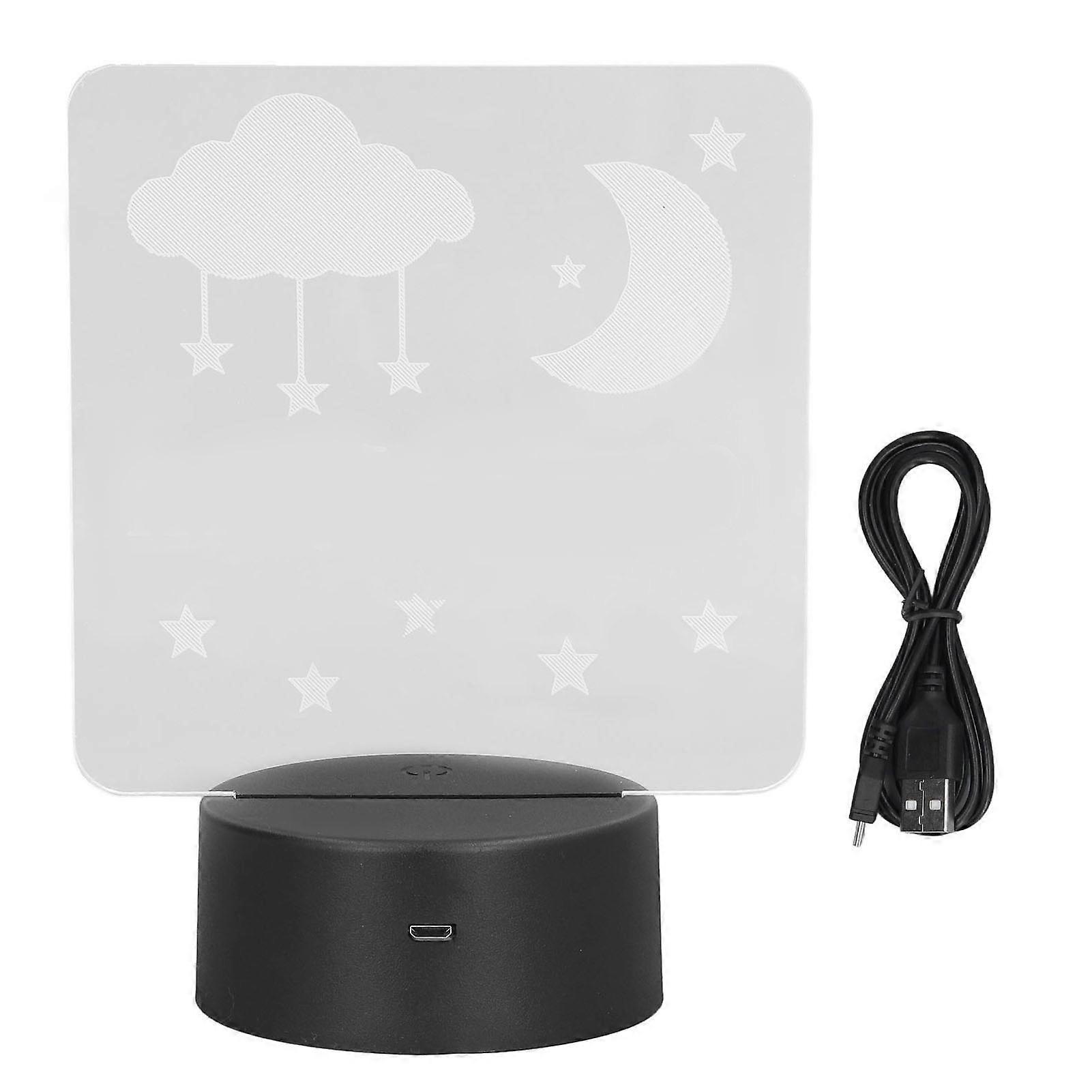 7-Color LED 3D Night Light with Smart Touch Control for Bedroom Desk Decoration, Adjustable Brightness, USB Powered