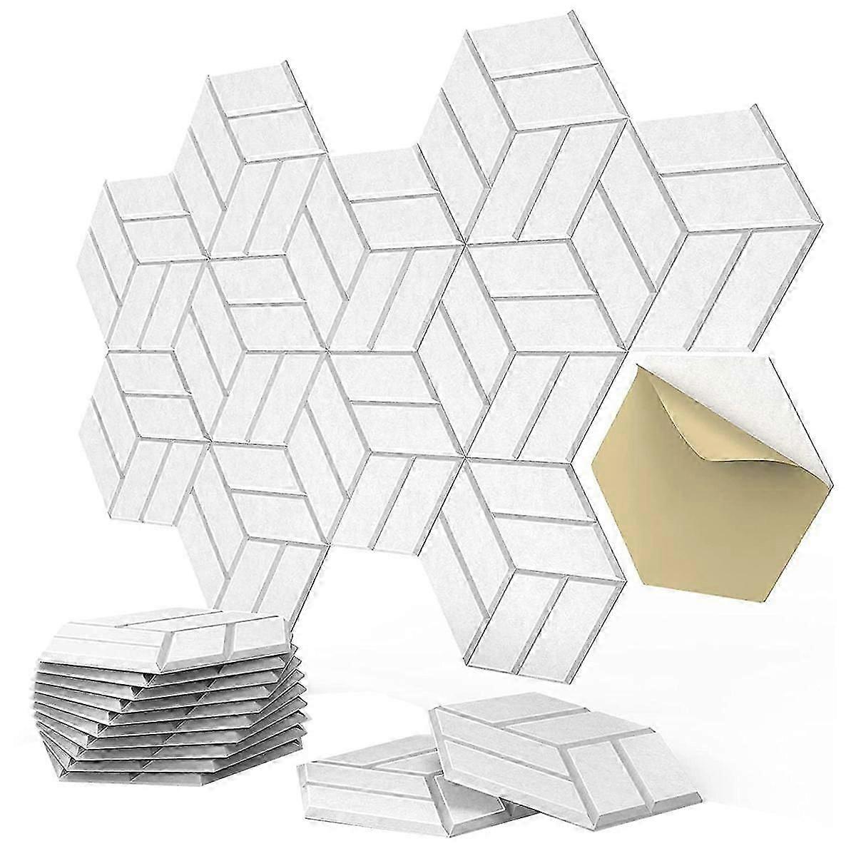 20 Pack Self-Adhesive Acoustic Panels, Hexagon Pattern Sound Proof Foam Panels, Sound Panels , Stud