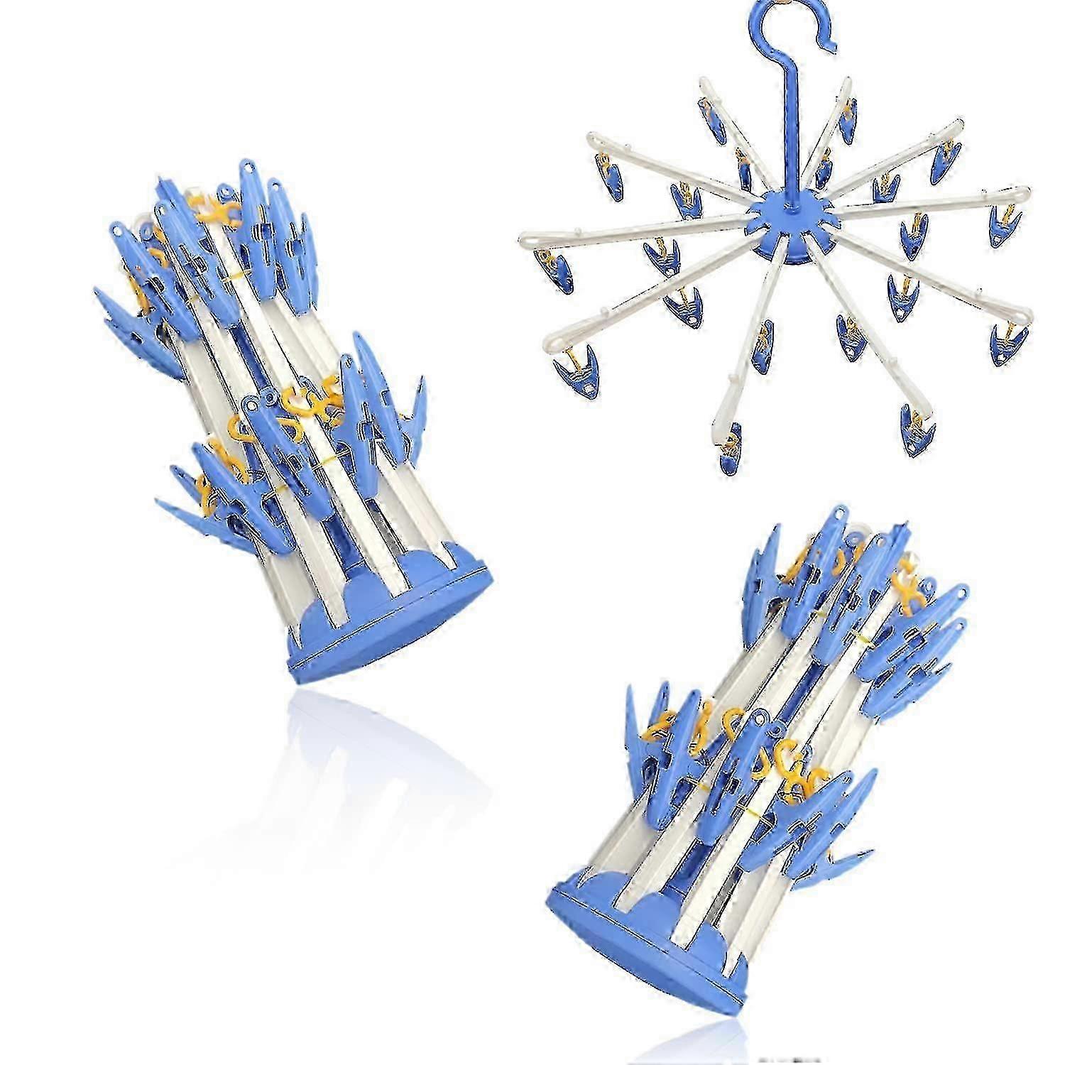 New ModelsLINJOU Sock Drying Rack, Swivel Drying Rack, Windproof Hook Hanger, Portable Drying Rack