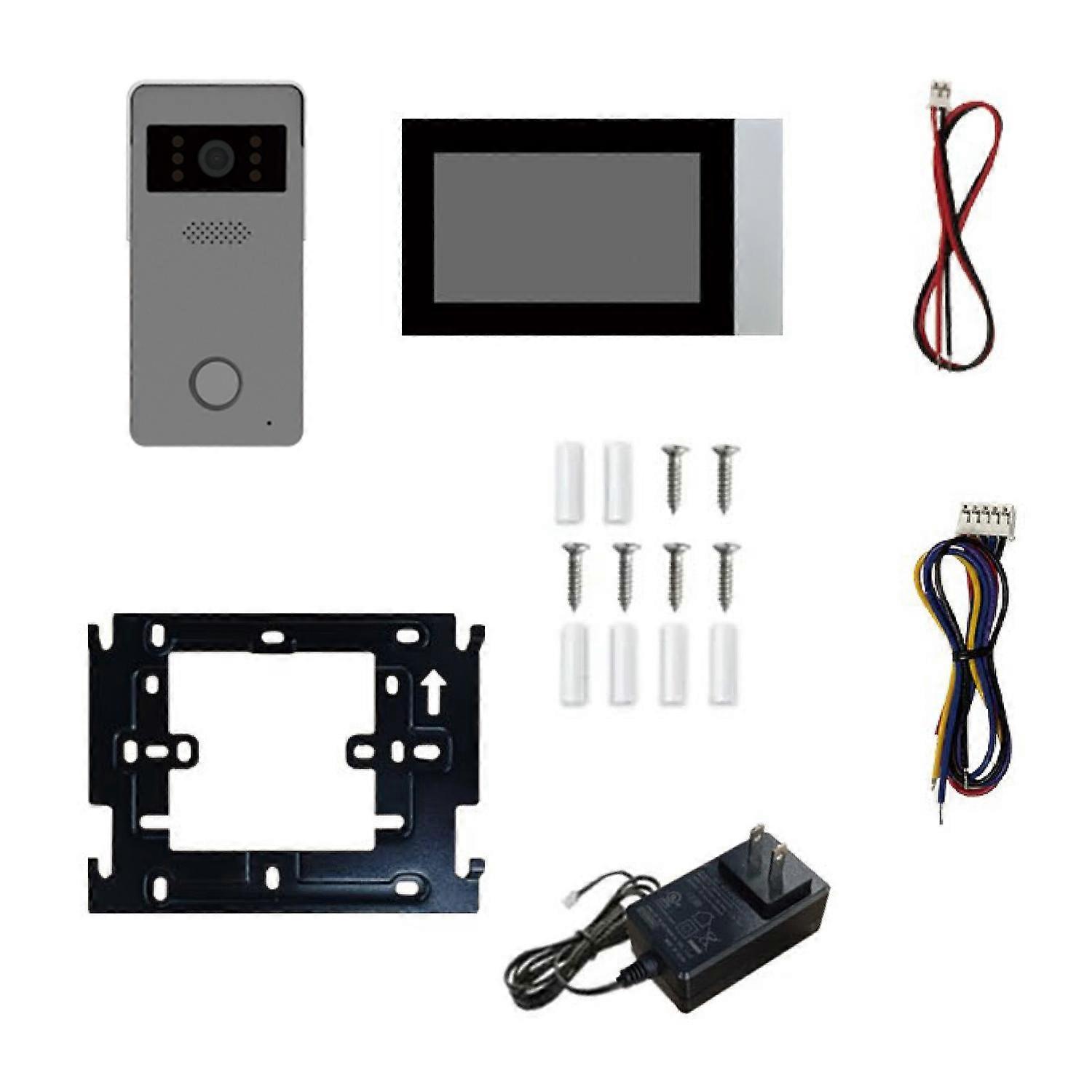 Video Doorbell Intercom System 7 Inch LCD Touch Screen Video Doorbell Door Phone Kits IR Night Visio