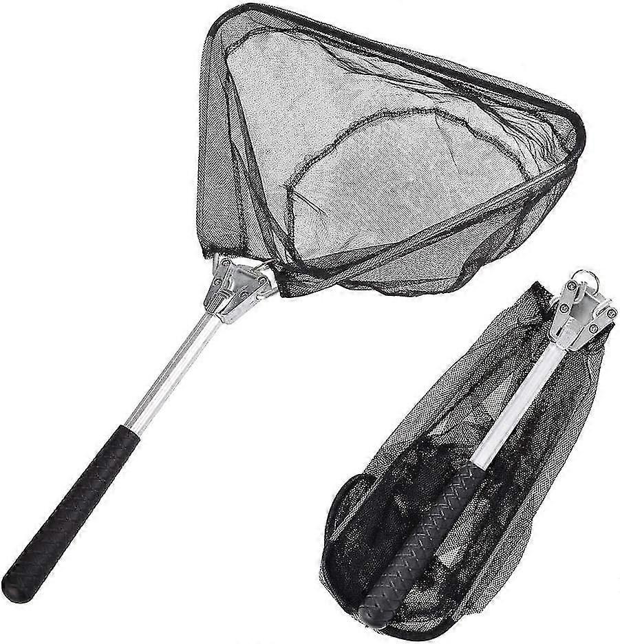 Fishing Landing Net, Lightweight Aluminum Alloy Foldable Extensible Triangular Pond Net For Fish Catch Release