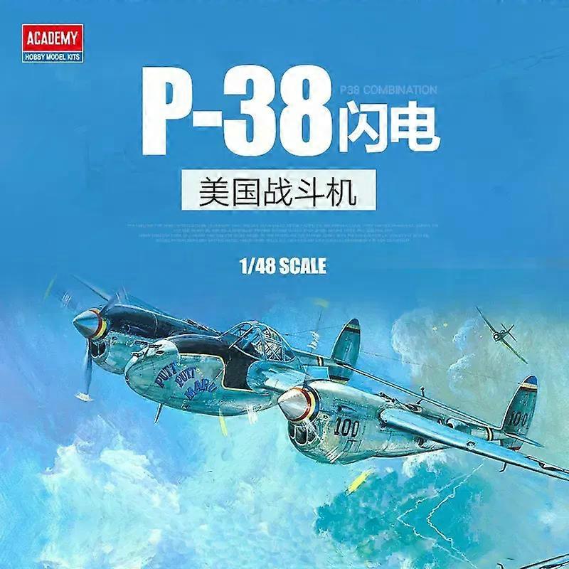 Academy Assembly Aircraft Model Kit 12282 US P-38 Lightning Fighter 1/48