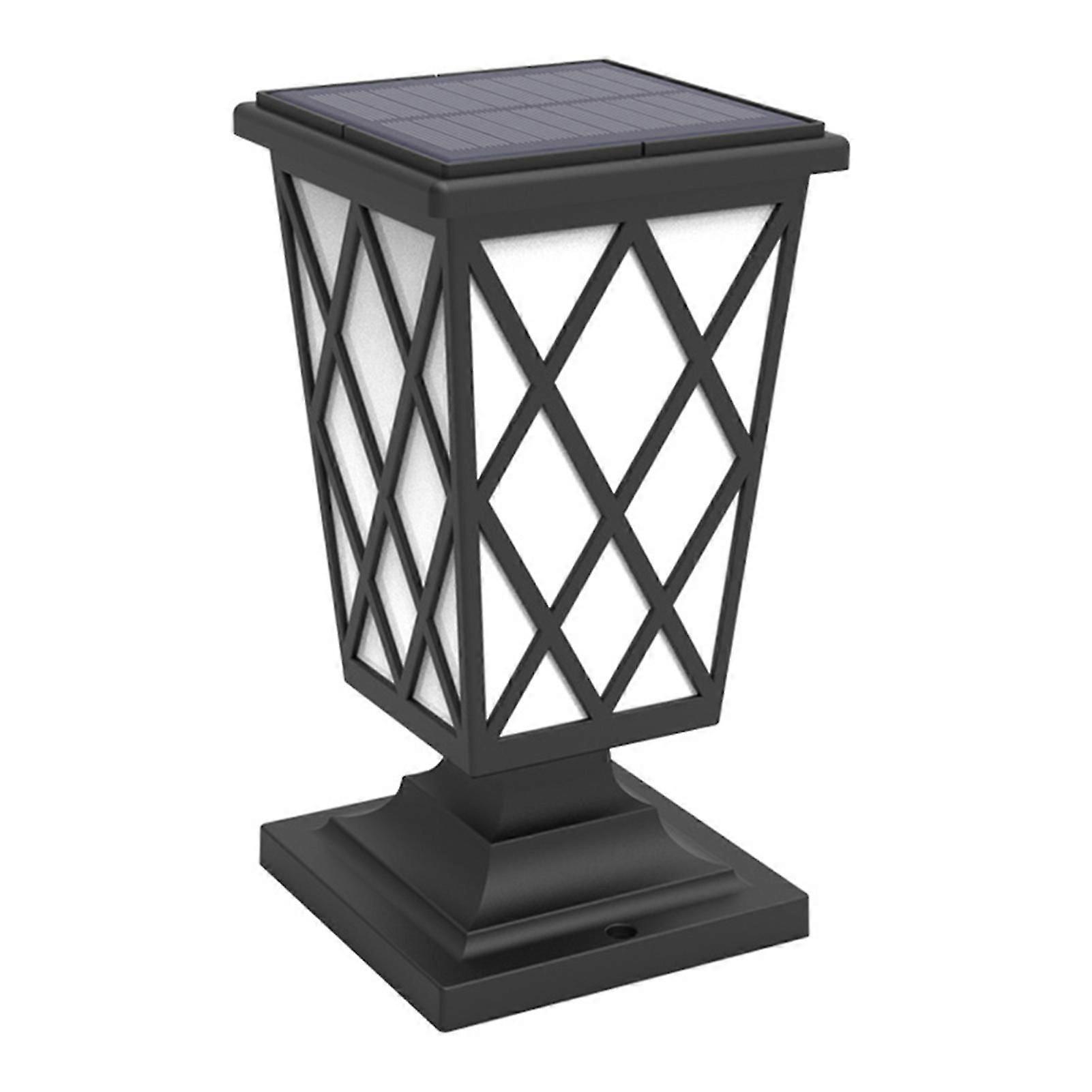 Modern Solar Power Post Light Flame Lamp Garden Landscape Lawn Lighting Column