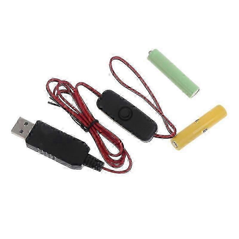 Universal Type C/USB to 3V LR03/AM4/AAA Dummy Battery Power Cable with Switch