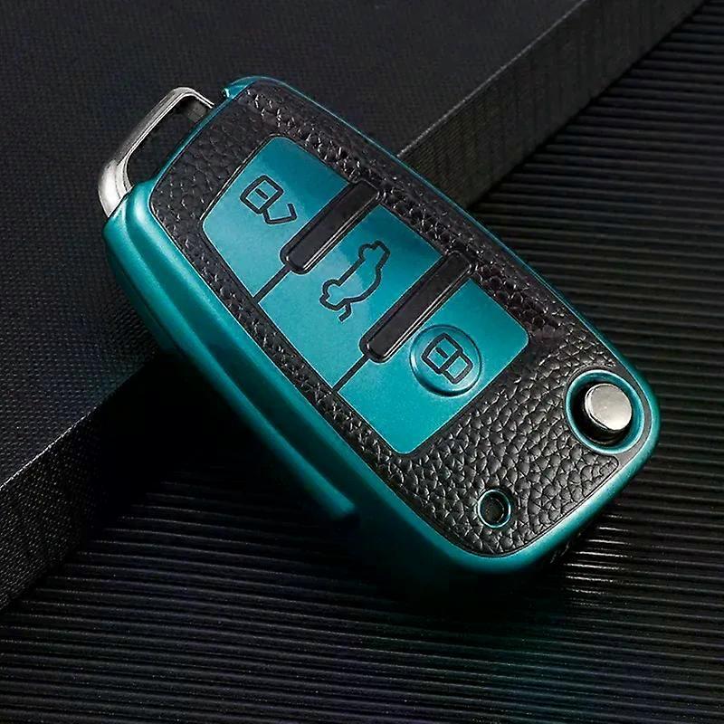 Leather TPU Car Folding Key Cover Case compatible for   A3 8L 8P A4 B6 B7 B8 A6 C5 C6 4F RS3 Q3 Q7 TT 8L 8V S3 Key Fob Shell Accessories