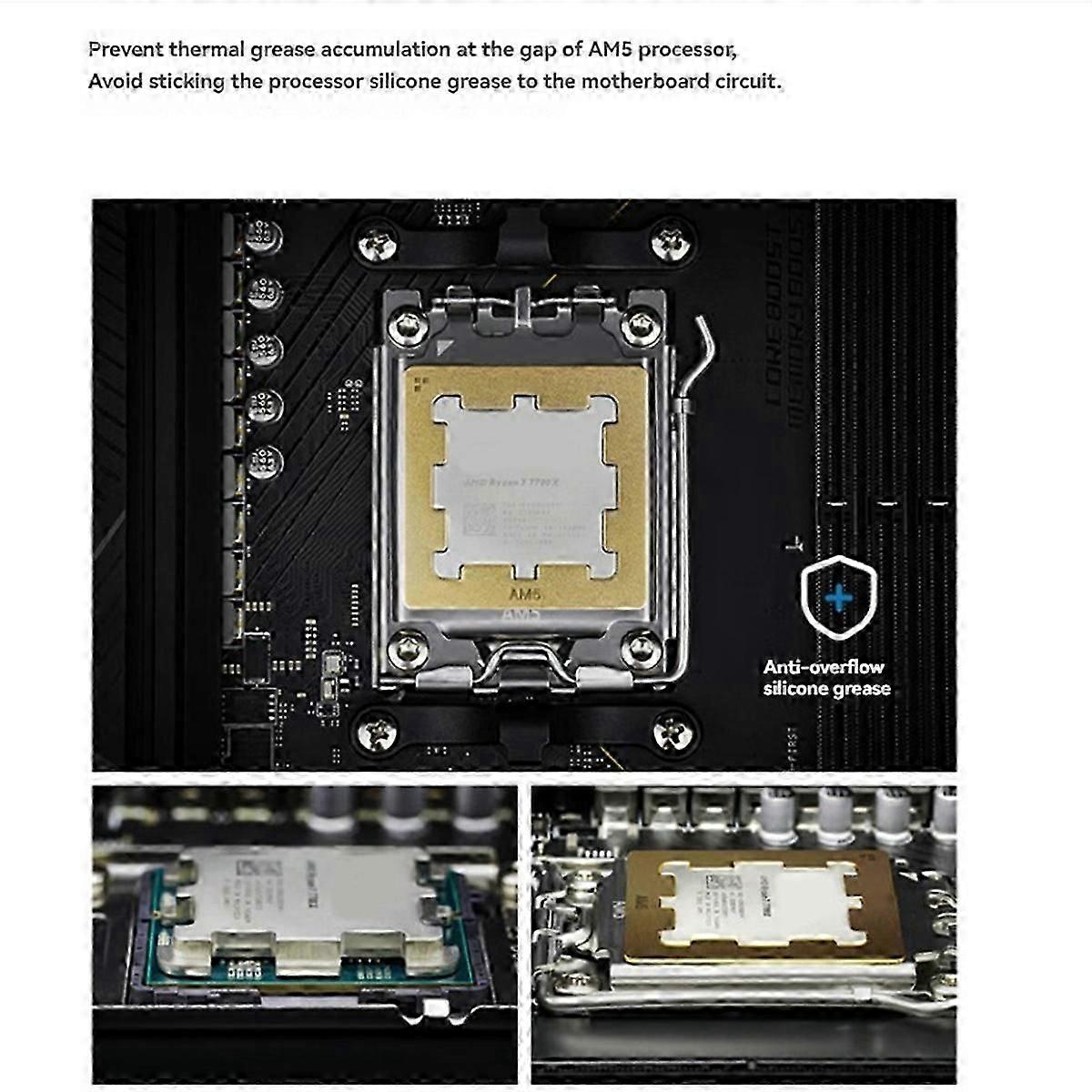 AM5 CPU Contact Frame Copper Full Surround Frame Better Cooling CPU Heatsink Armor for AMD 7950X 7900X 7700X 7600X JN