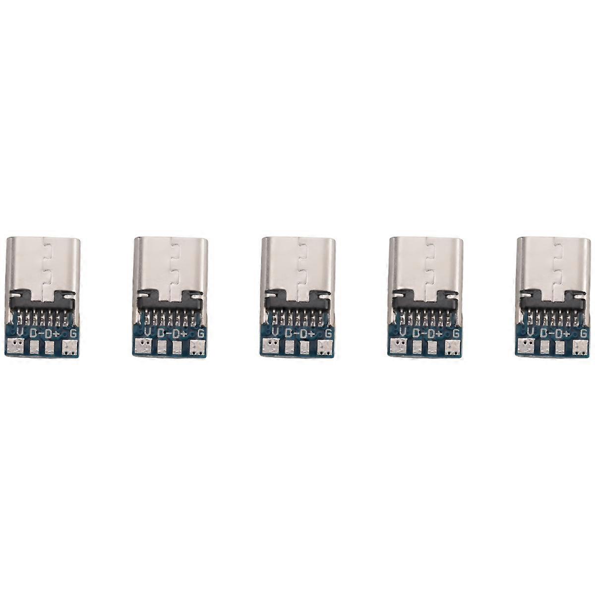 10 Pcs USB 3.1 Type C Connector 14 Pin Female Socket Receptacle Through Holes PCB 180 Vertical Shiel