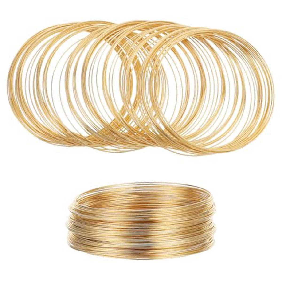 100 Loop Jewelry Wire,Memory Wire for Jewelry Making Bracelets,Gold