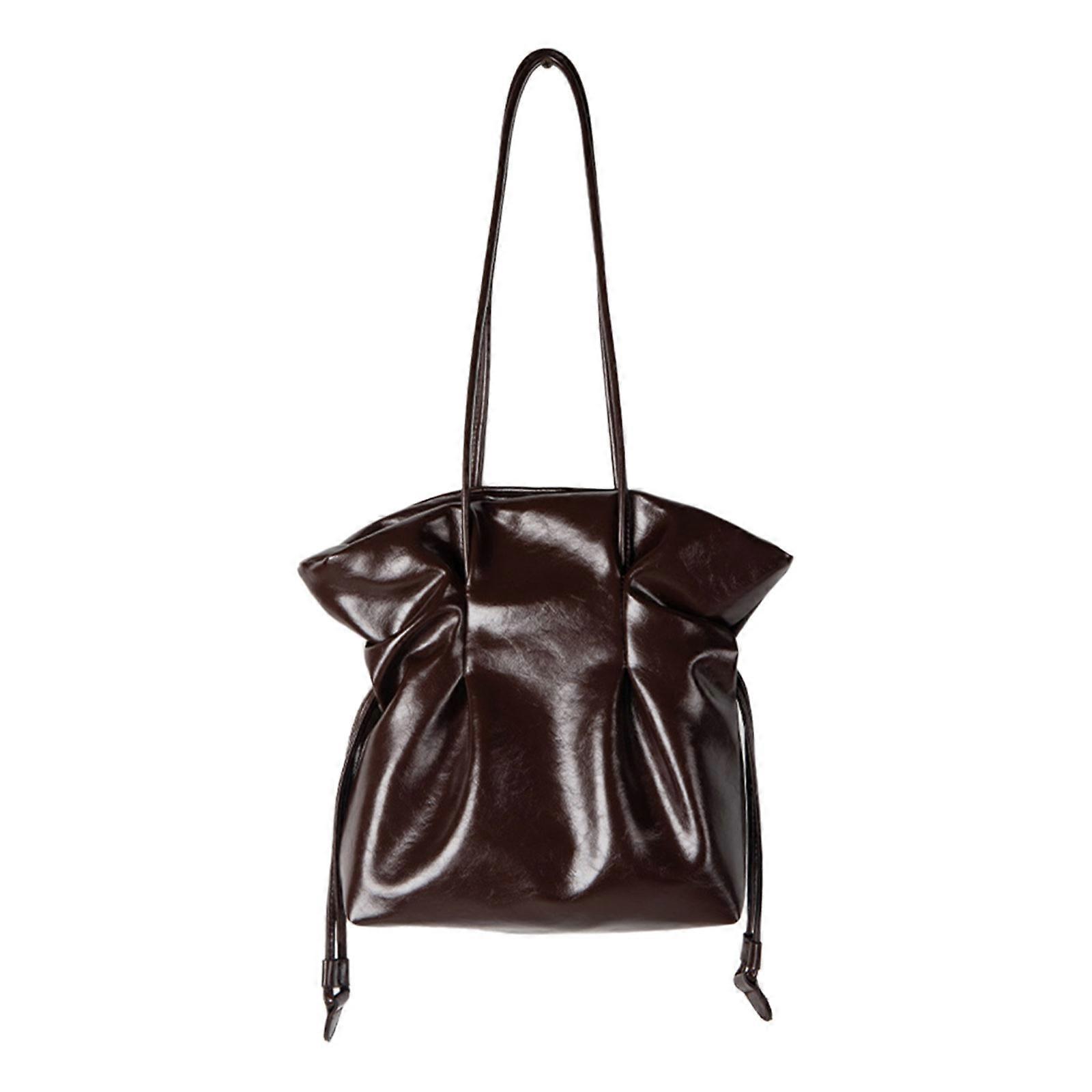 Trendy Commuting Bag For Office And School Soft PU Leather Underarm Purse Handbag With Multiple Interior Pockets Coffee